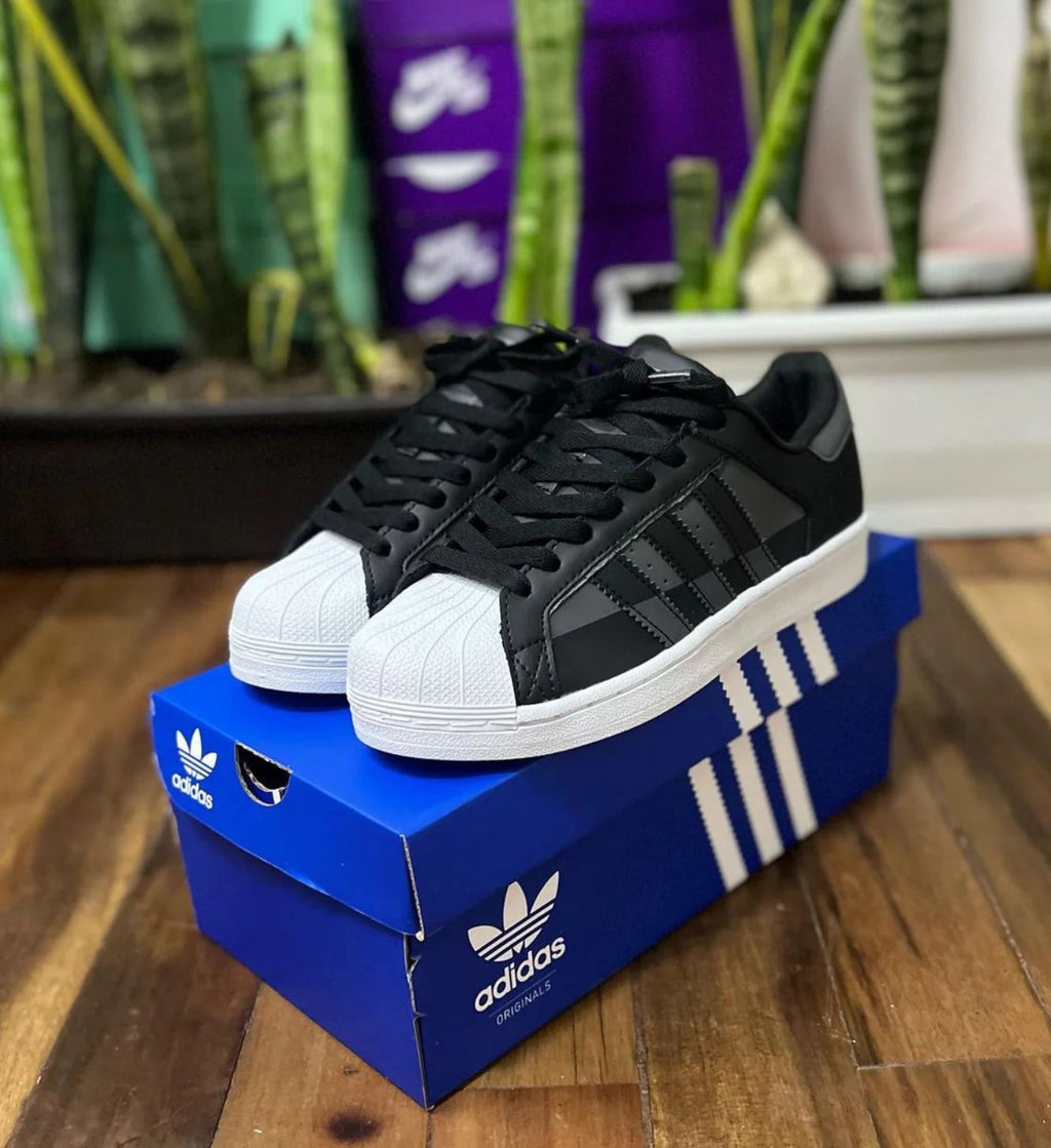 adidas SuperStar Negro - Gris